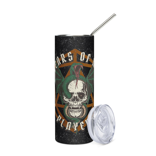 Grunge Wyrm and Vampire Skull Skinny Insulated Tumbler - "Tears of My Players"