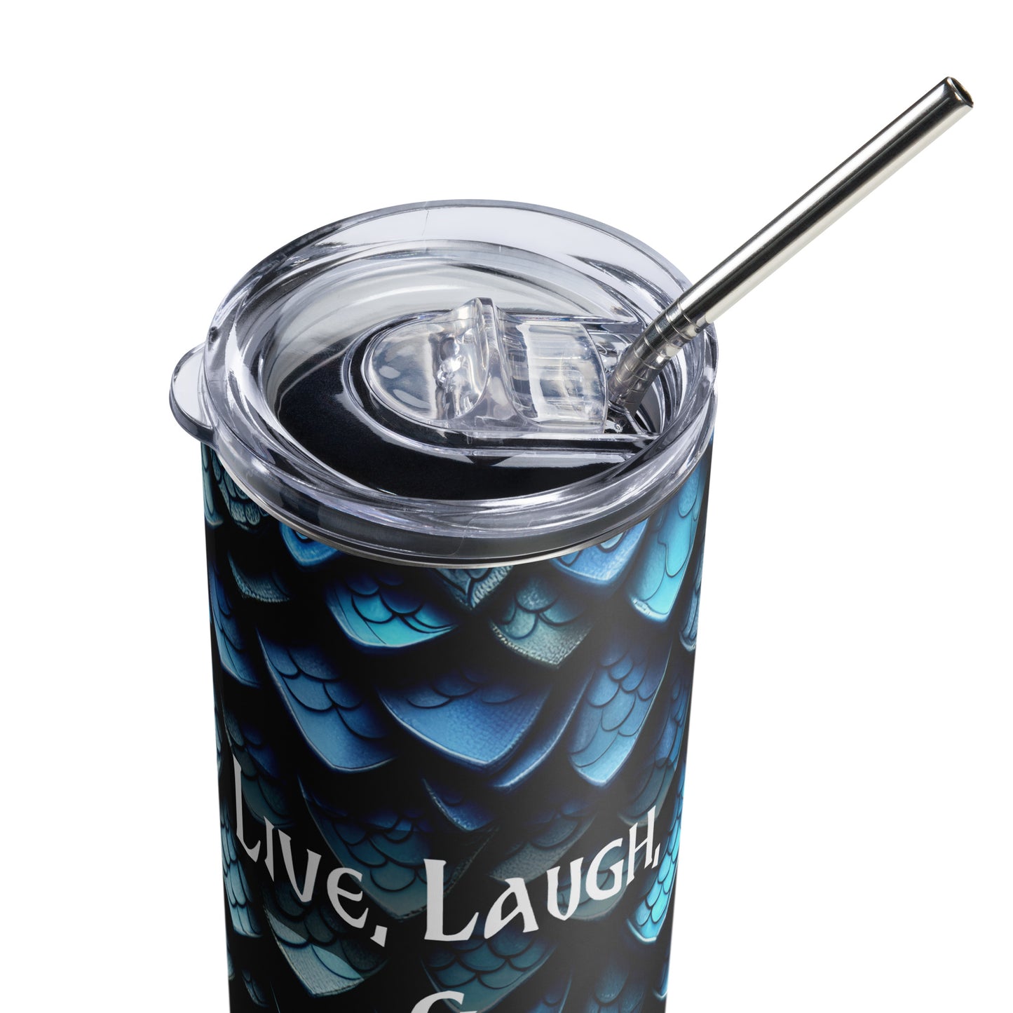 Blue Dragon Scales Insulated Tumbler - Live, Laugh, & Loot the Bodies | 20oz